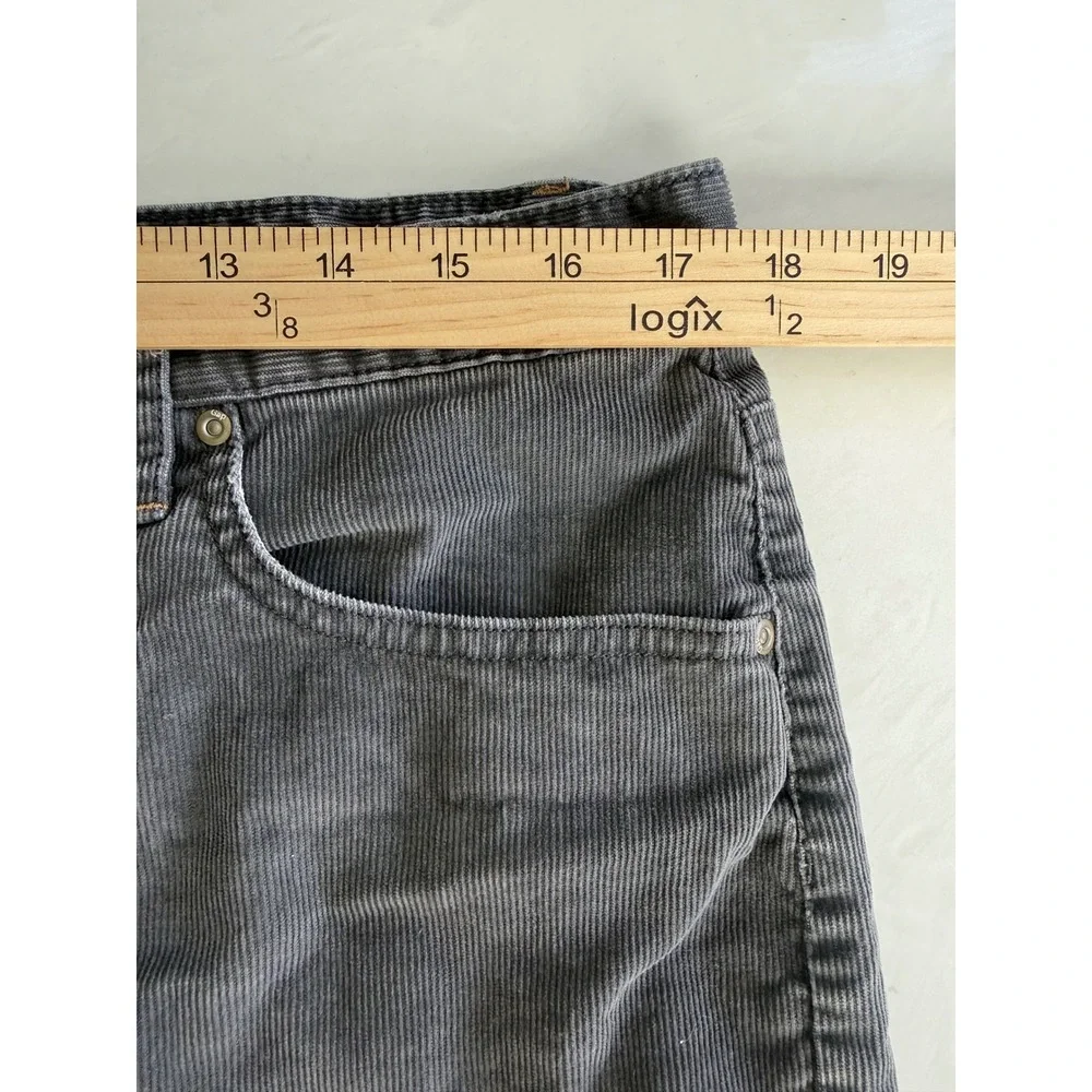 Gap 1969 Corduroy Micro Mini Skirt‎ Flint Gray Size 12 Pockets Casual Preppy